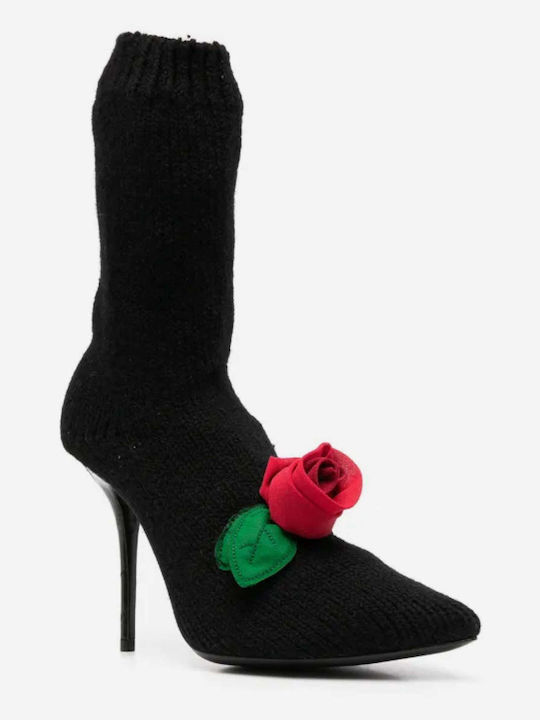 Dolce & Gabbana Leder Damenstiefel Schwarz