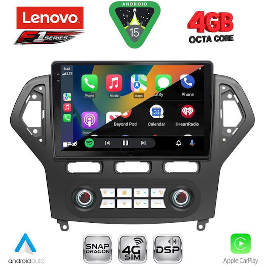Lenovo Car Audio System for Ford Mondeo 2007-2011 with Clima Bluetooth USB Wi-Fi GPS Apple CarPlay Android Auto with 10 Inch Touch Screen LENOVO SSQ 9162 CPA CL