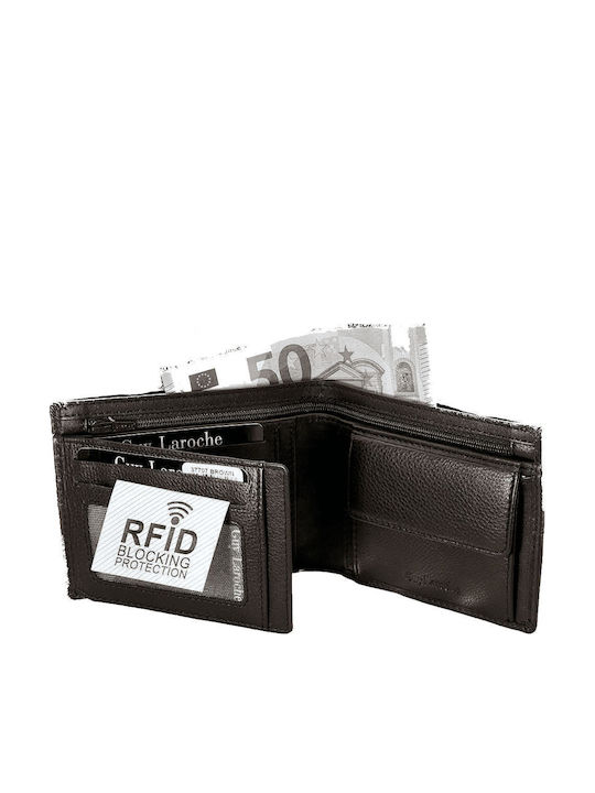 Кожен Мъжки Портфейл Пътнически с RFID Кафяв