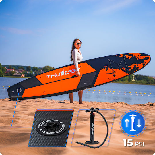 Thunder Inflatable SUP Board 365cm Φουσκωτή Σανίδα SUP με Μήκος 3.65m Πορτοκαλί