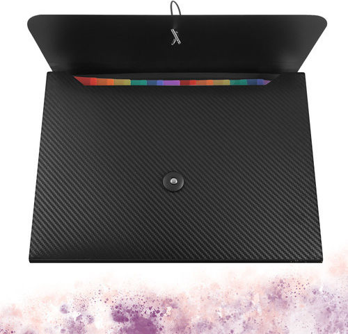 Dokumentenordner Zola 13 Fächer A4 Größe Trennblätter Etiketten Klappe Elastischer Verschluss Wasserdicht 33 X 24 X 4 Cm Schwarz