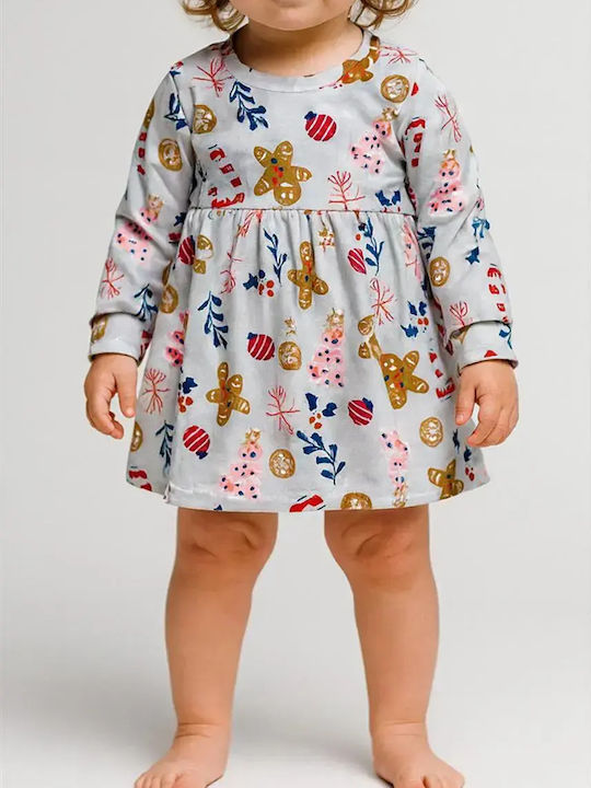 Kinderkleid Langärmelig Samt Gray