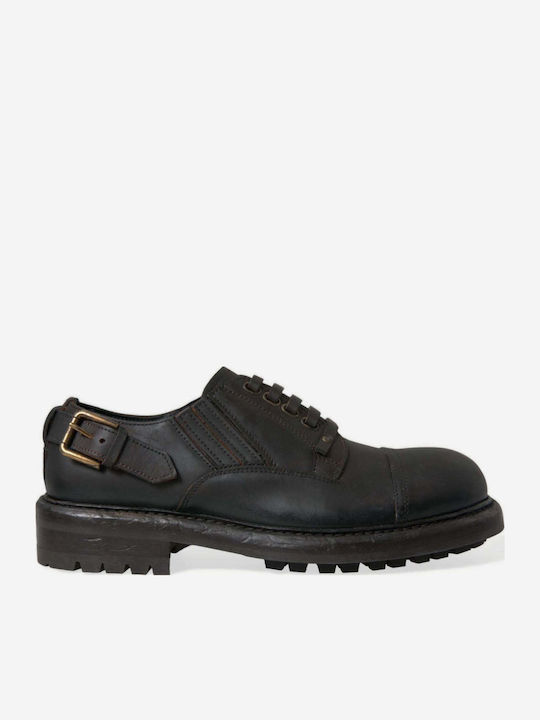 Dolce & Gabbana Δερμάτινα Ανδρικά Casual Παπούτσια Καφέ