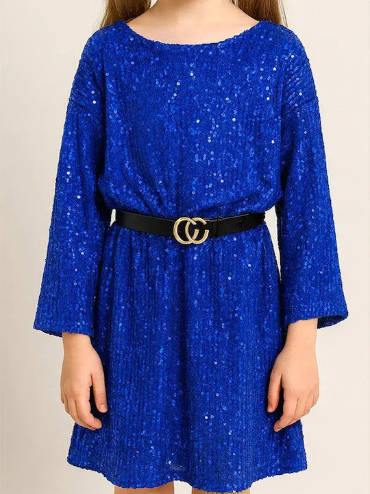 Rochie pentru Copii cu Paiete Set cu Accesorii Blue