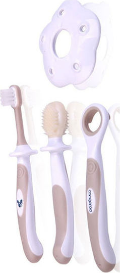 Cangaroo Silicone Zahnbürsten Set Für Baby-Zahnbürsten Für 0m+ 4Stücke Beige