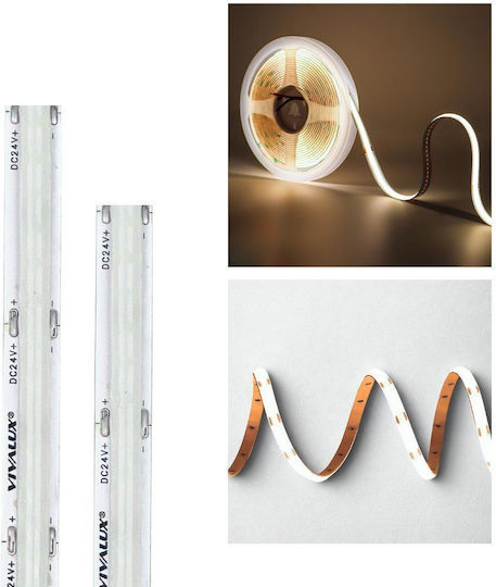 Vivalux LED Strip 24V Warm White Light 5m COB Type with Power Supply