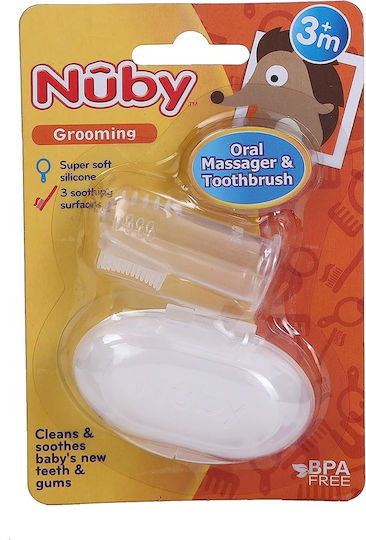 Nuby Βρεφική Οδοντόβουρτσα Δακτύλου για 0m+ Transparent