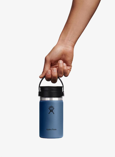 Hydro Flask Wide Flex Sip Lid Ποτήρι Θερμός Ανοξείδωτο 355ml Harbor Blue με Λαβή