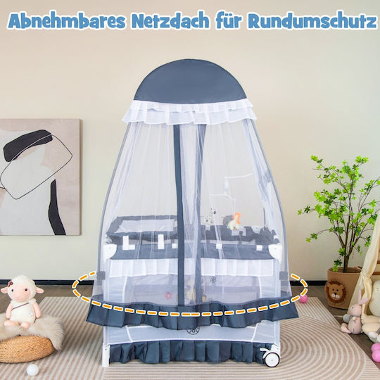Costway Babybett mit Wickeltisch & Matratze 90x66cm