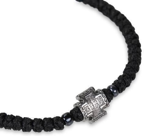 Handmade Black Prayer Beads 33 Prayer Knots Cross
