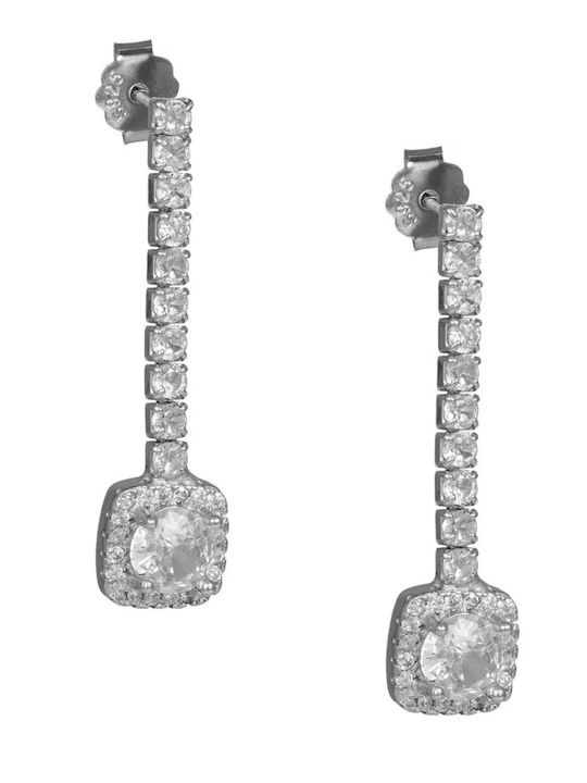 Set with Necklace Earrings & Bracelet from Silver with Stones