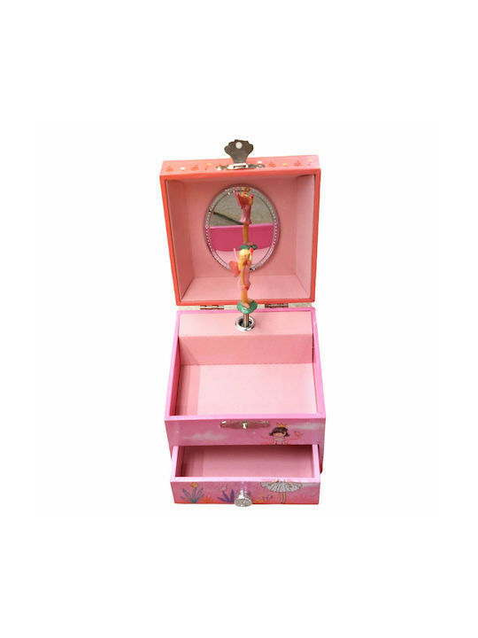 Set Osterkerzen mit Box Rosa Fee Natur Musik Drehbare Ballerina 11x11x9cm
