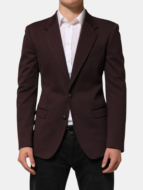 Мъжко Сако с Тясна Кройка Maroon