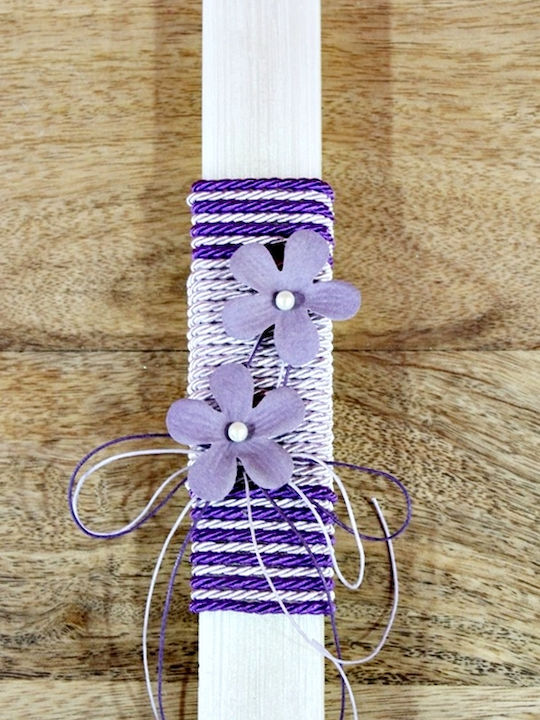 Пасхална Свещ Кръгла Handmade 26д029 Лилава