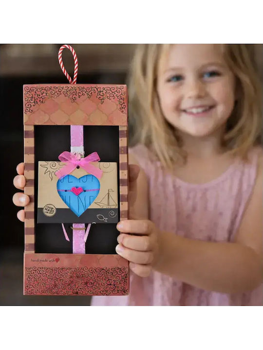 Osterkerze Runde Beduftet Handgefertigt mit Box 40cm Rosa
