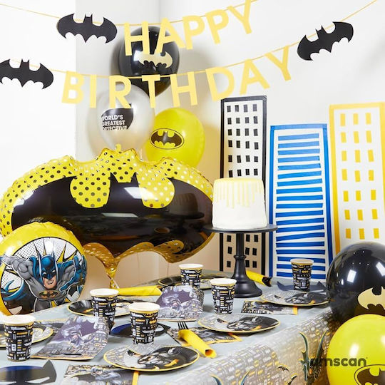 Set 6 Birthday Balloons Batman Latex 28cm