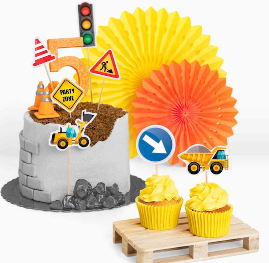 Construction Site Sweets Decoration for Party 7 Pieces