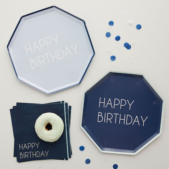 Farfurie Navy Happy Birthday Pentru Petreceri 8 Bucăți