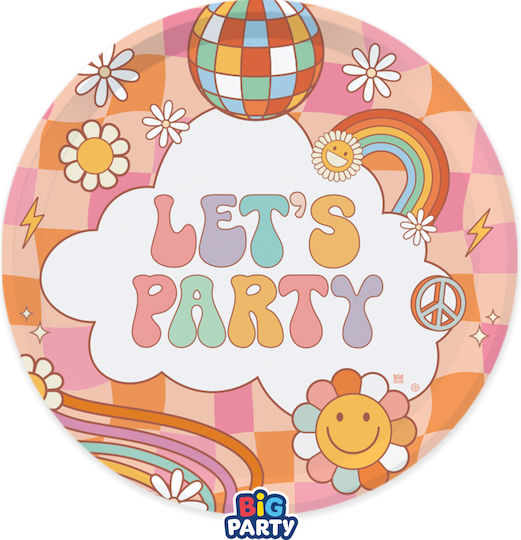70s Hippie Party Plate 6 Pieces