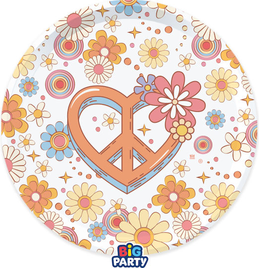 70s Hippie Party Plate 6 Pieces