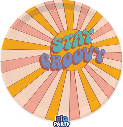 70s Hippie Party Plate 6 Pieces