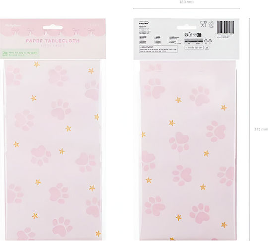 Party Tablecover Pink Footprints 180x120cm