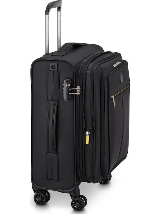 Delsey Dita Βαλίτσα Ταξιδίου Καμπίνας Υφασμάτινη Black με 4 Ρόδες Ύψους 55εκ.