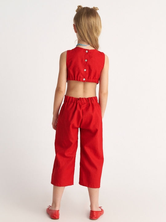 Combinezon din Material Textil pentru Copii Red