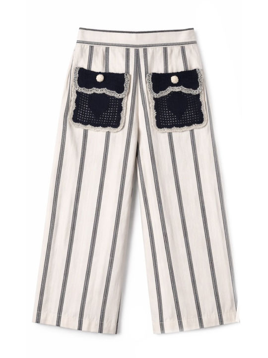 Pantaloni din Material Textil pentru Copii alb