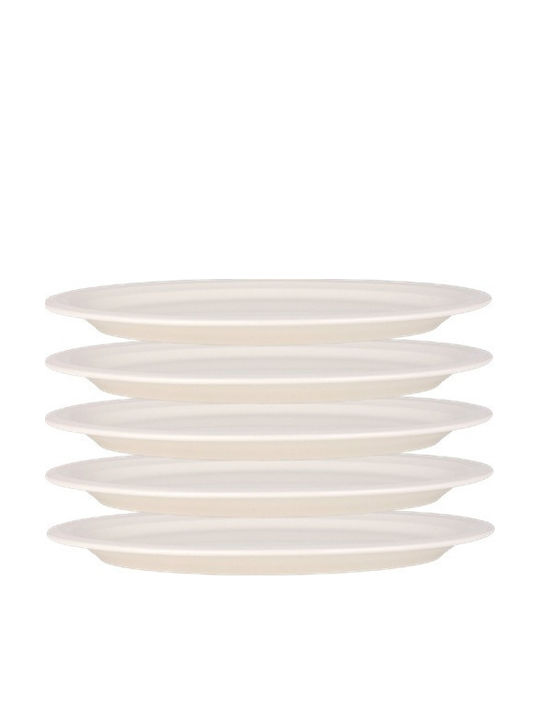 Bonna Halo Servierplatte Oval aus Porzellan Weiß 28x28cm