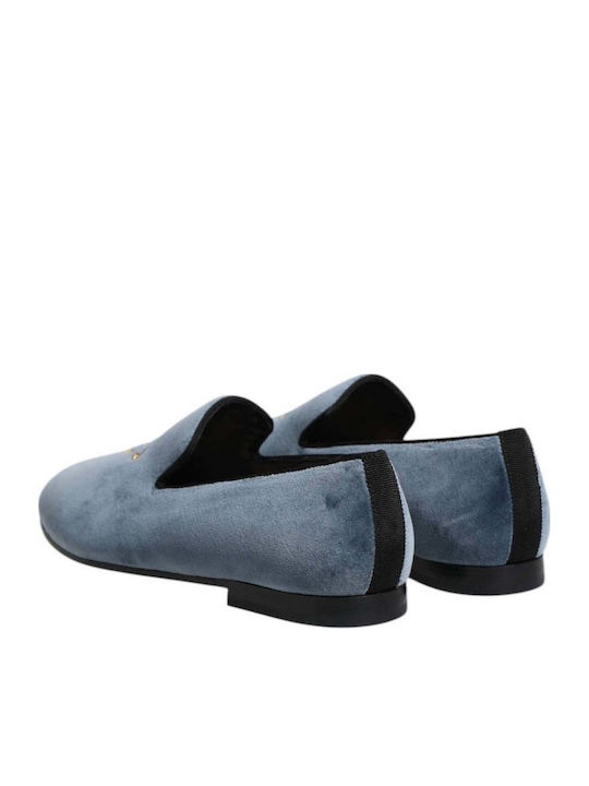 Loafers Bărbătești Din Piele În Culoare Albastră
