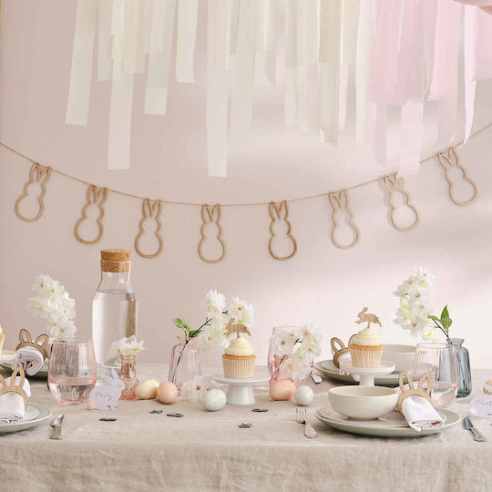 Wooden Garland Bunny Easter Decorations & Ornaments