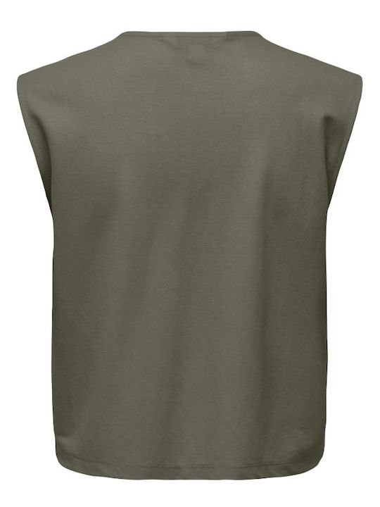 Only Damen Bluse Ärmellose Grüne