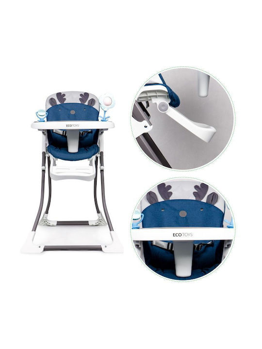 Ecotoys Ecotoys Baby Hochstuhl mit Höhenverstellbar und Klappbar Blau