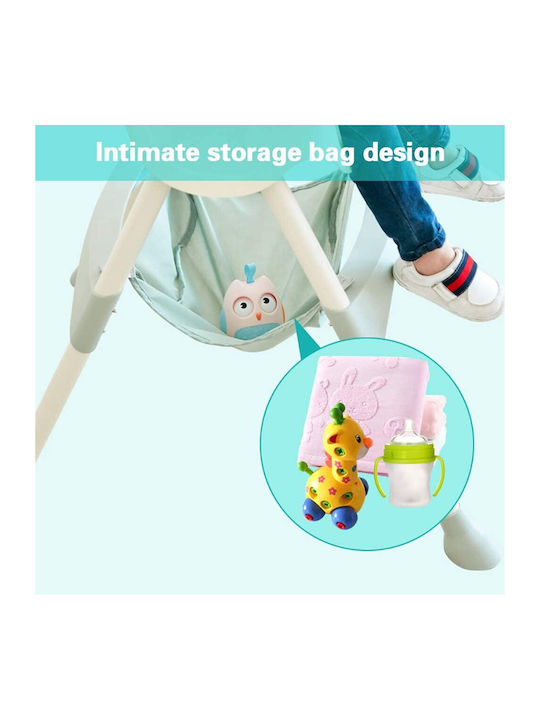 Ricokids Milo Καρεκλάκι Φαγητού 3 in 1 με Ρυθμιζόμενο Ύψος Πράσινο