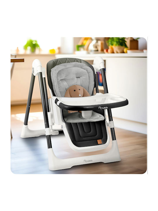 Nukido Elite Foldable Baby Highchair 3 in 1 with Adjustable Height Black