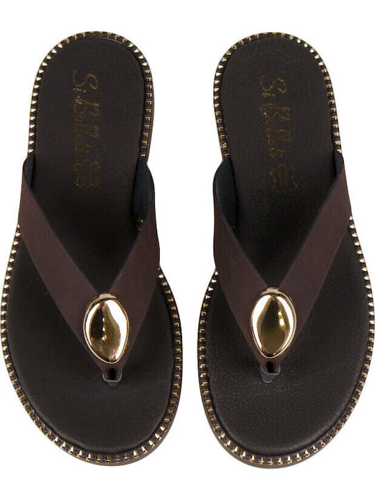 Leather Women's Flat Brown Sandals