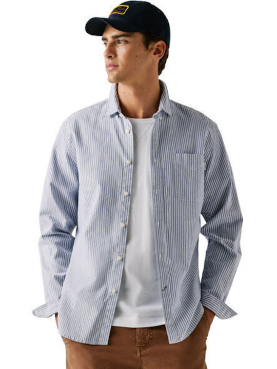 Long Sleeve Striped Light Blue Shirt