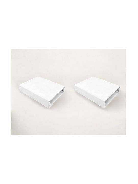 Qmini Seturi de cearșafuri pentru bebeluși Pentru Cradle Bumbac cu Cauciuc Albe 50x90buc 2buc