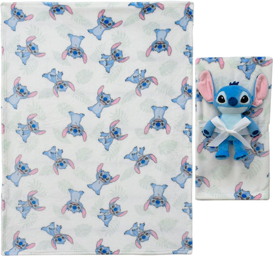 Dimcol Κουβέρτα Αγκαλιάς & Λίκνου Stitch με Ζωάκι 75x100εκ. 2τμχ