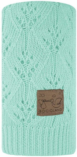Bocioland Blanket Nursery Swaddling Blankets Bamboo Beige Miętowy 80x100cm