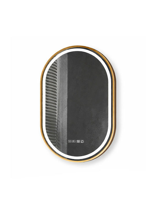 Badezimmerspiegel LED Berührung Mirrorlux Helios S-4971g Oval 900x600mm Gold