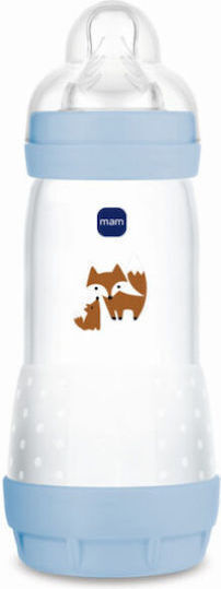 Mam Plastic Baby Bottle Easy Start Forest Anti-Colic with Silicone Teat for 2+ Months Blue Whale-Penguin - Blue 260ml