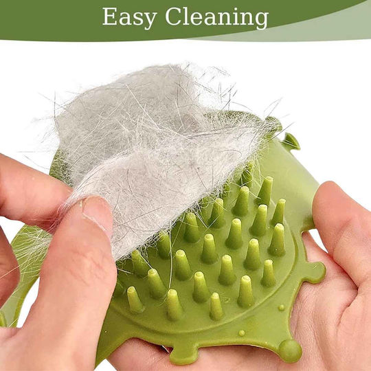 Cat Brush-Scraper Silicone Self-Grooming Strap Green