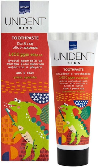 InterMed Unident Children's Toothpaste for 6+ Years with Strawberry Flavor 50ml