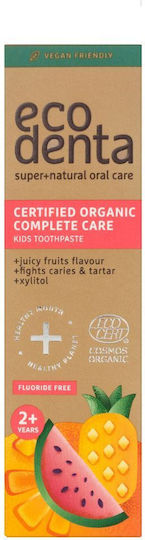 Ecodenta Cosmos Organic Juicy Fruit Children's Toothpaste with Bubblegum Flavor Fluoride-Free 75ml