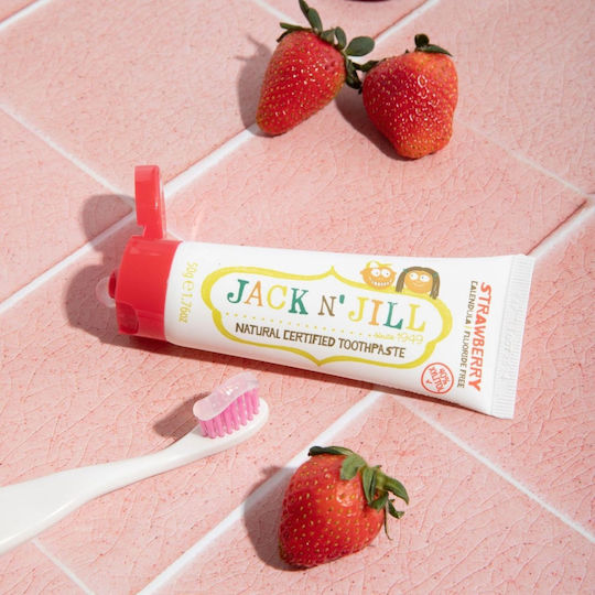 Jack n' Jill Baby Toothpaste for 6m+ with Strawberry Flavor Fluoride-Free 50gr