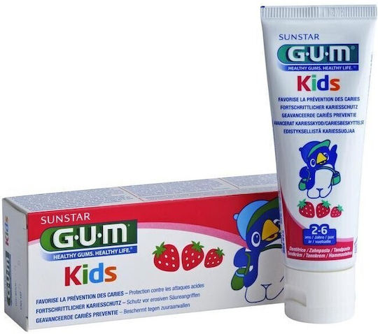 GUM Kids Βρεφική Οδοντόκρεμα για 2+ Χρονών με Γεύση Φράουλα 50ml