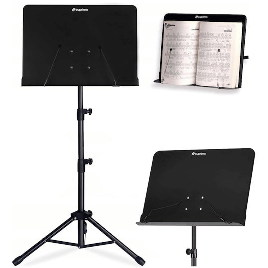Suprimo D3 Music Stand Sheet Music Holder Adjustable Foldable Black 82-146 Cm Up To 10 Kg