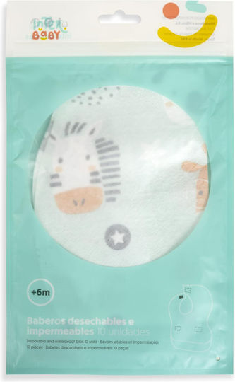 Interbaby Single Use Bib Plastic with Pocket Multicolored 10pcs